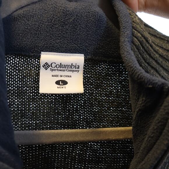 Columbia Men’s Wool Blend 1/4 Zip Sweater Gray Stripe Size L - Picture 3 of 4